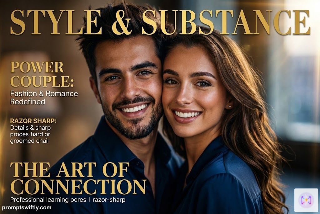 Magazine cover style couple photo