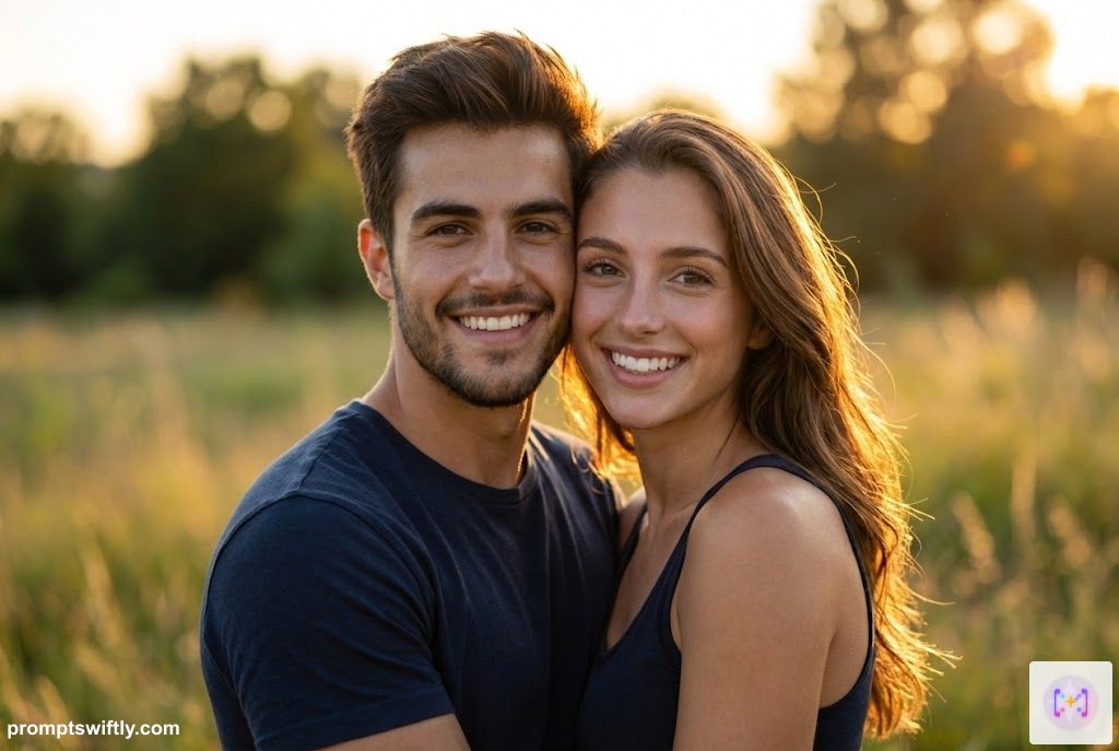 Realistic outdoor couple photography
