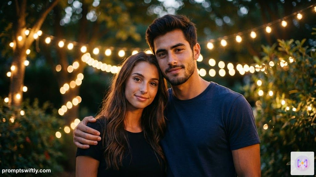 Composite couple portrait from individual photos