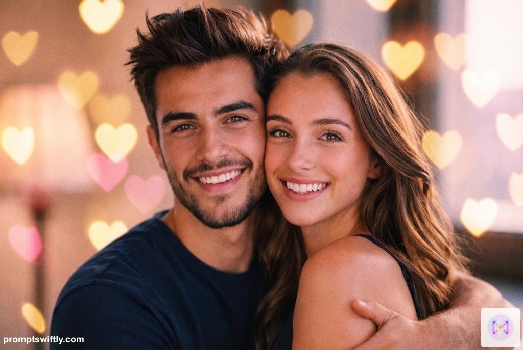 Dreamy romantic couple scene example