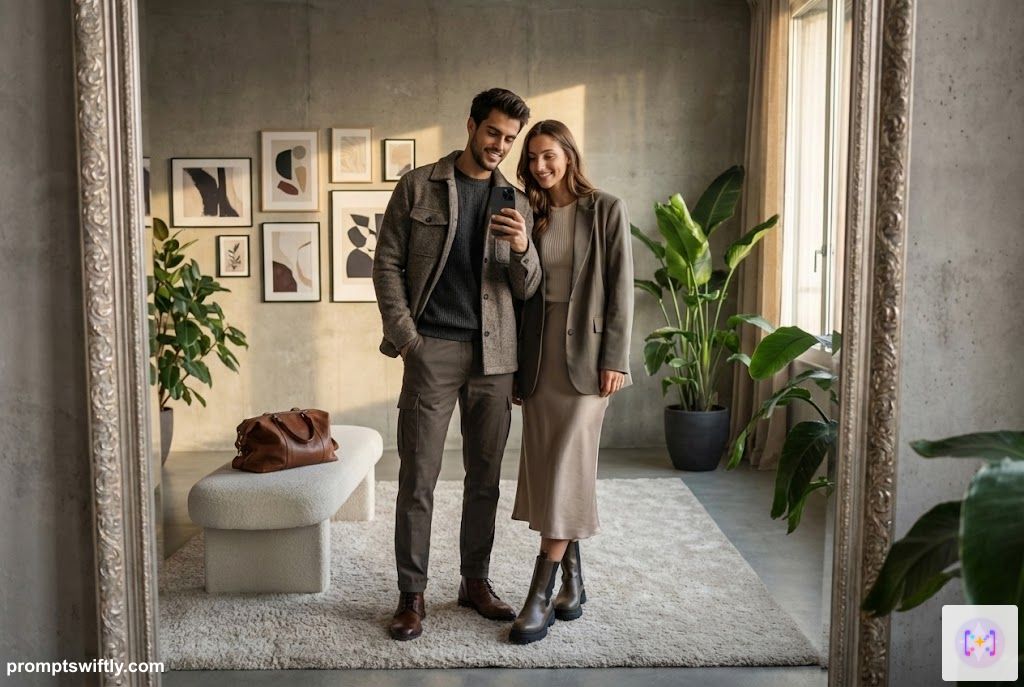 Full length mirror outfit shot