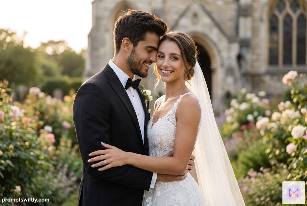 Wedding day couple photo example