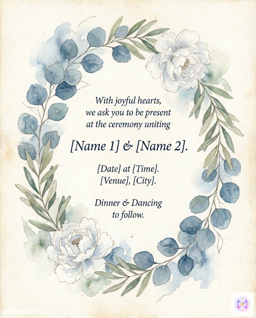 Botanical watercolor invitation result
