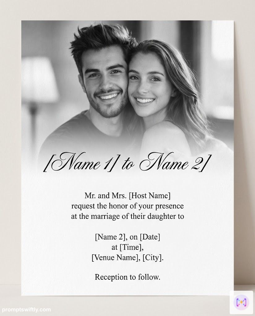 Classic formal wedding invitation result