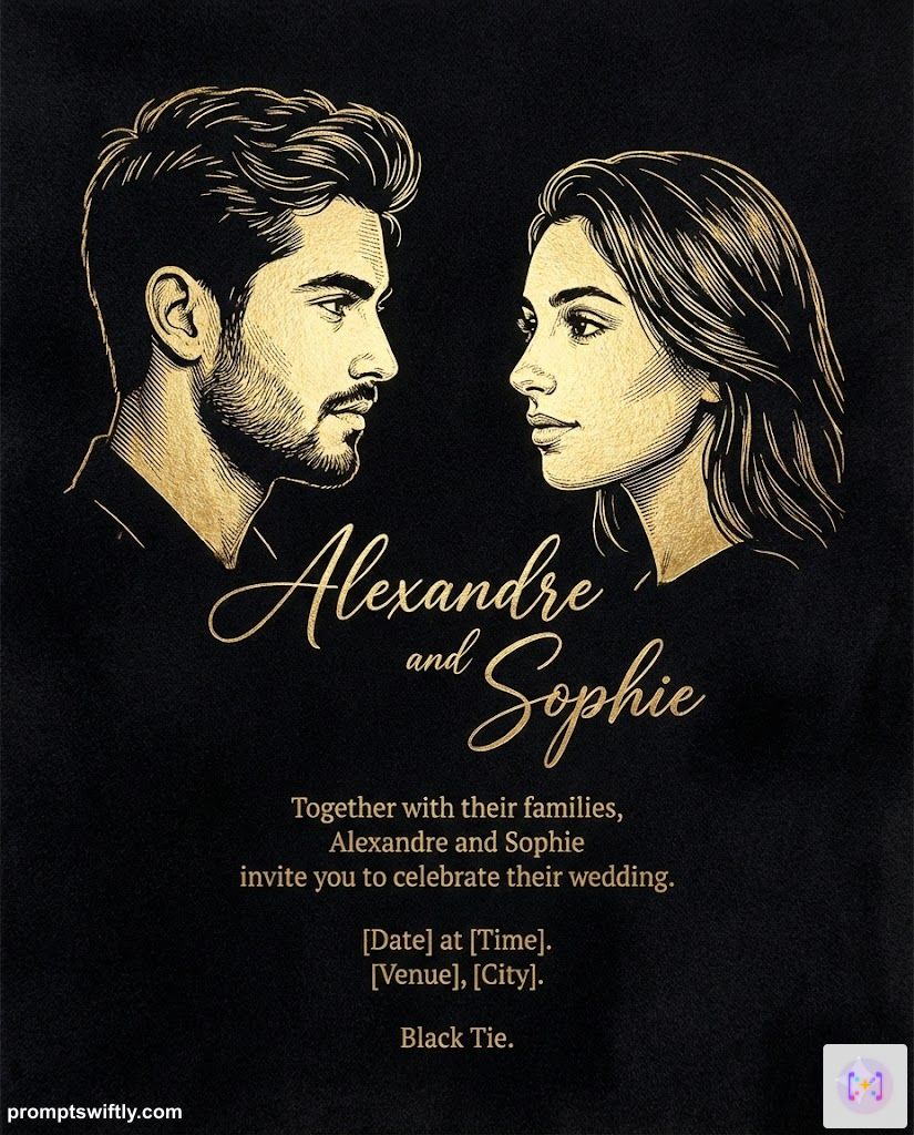 Luxury gold foil invitation result