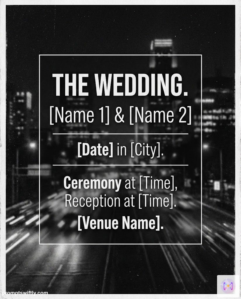 Noir elegant invitation result